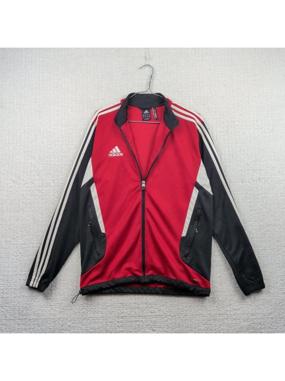 Y2K Adidas ClimaCool Track Jacket Mens S Red Full Zip Pullover Soccer Training